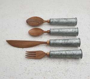 Juego de Cubiertos de Acero Inoxidable Pulido con Espejo, Aptos para Alimentos, con Mango de Resina Trenzada, para Hogar y Hoteles, Vajilla, Cubiertos de Mesa - Product Image 5