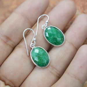 Classical <b>Earrings</b> Jewelry For Women Silver Boho Style Jewelry 925 Sterling Silver Emerald Gemstone <b>Handmade</b> <b>Earrings</b> Gift Wife - Product Image 2