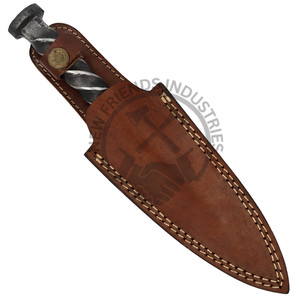 Demonio de doble filo forjado a mano ferrocarril Spike cuchillo completo Tang mango trenzado acero de alto carbono 58-60HRC funcional Camping DIY - Product Image 5