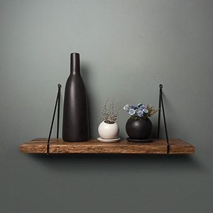 Estante Oasis de Madera de Palma con Superficie de Madera Natural y Gancho Negro Mate - Product Image 2