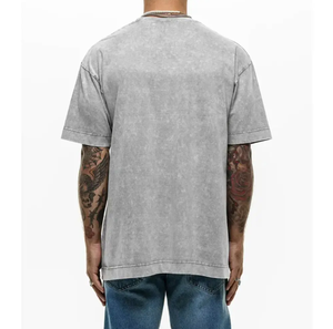 Wholesale Oem 100% Cotton Men Oversized Tshirts <b>Print</b> Tee Logo T-shirt Heavyweight Stone Acid Washed Vintage Breathable T Shirt - Product Image 4
