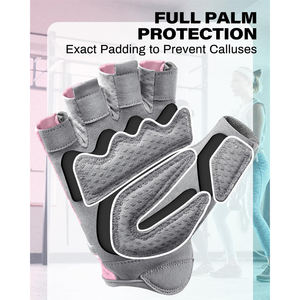 Full Palm Protection Weightlifting Gloves with Anti-Slip <b>Grip</b> <b>Adjustable</b> Wrist Wraps for Powerlifting - Product Image 2