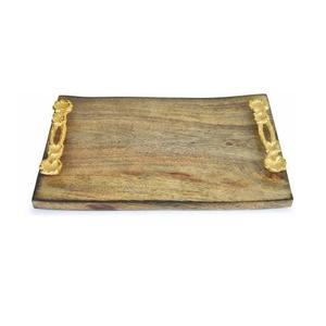 Plateau en bois et plateau de petit déjeuner pour la maison et l'hôtel Table articles décoratifs maison vaisselle plateau de service en bois avec poignée fait à la main - Product Image 1