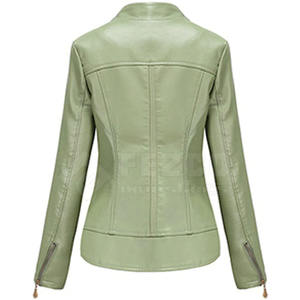 2025 chaqueta clásica de cuero para mujer de alta calidad con diseño de punto de característica transpirable a la venta - Product Image 2