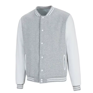 New Stylish Versity Men's Winter Woolen Solid Streetwear Jackets High Quality Custom Wholesale - Product Image 1