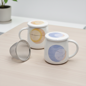 Taza de Gres Esmaltado de Alta Calidad 3460397A-0.35, Multiusos, Estilo Nórdico de Alta Costura, con Tapa Infusora para Café y Té - Product Image 6