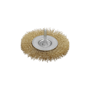 Spazzola in acciaio placcato ottone, disco da 50 mm, gambo da 1/4 di pollice - Product Image 1