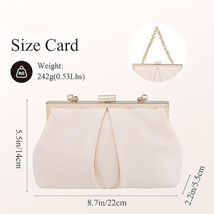 Pochette de soirée pour femme, sac à main tendance en cuir PU, pochette de soirée élégante pour mariage, sac à main élégant noir pour femme pour les événements - Product Image 2