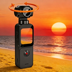 Caméra d'action portable d'extérieur avec rotation à 270°, capteur CMOS de 1,69 pouce, anti-tremblement, suivi du visage, prise en charge 5K, écran tactile et Wi-Fi - Product Image 1