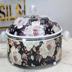 Chauffe-plat de luxe rond avec motif gravé en métal Hot Pot et casserole en acier inoxydable en métal - Product Image 6