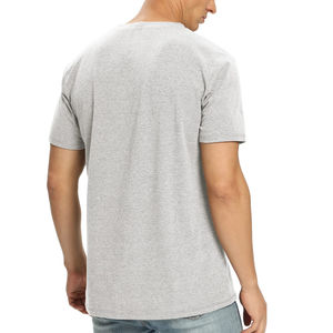 T-shirt pour homme en coton biologique 100% de qualité supérieure, logo brodé personnalisé, été, piqué doux, respirant, décontracté - Product Image 3
