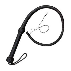 Fouet de taureau en cuir de tissage de qualité supérieure 12 tresses 3 pieds de long fouet d'entraînement équestre fait à la main équitation cible pratique Ranch - Product Image 4