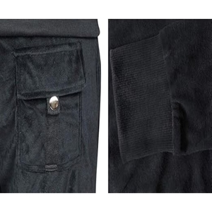 Ensemble de survêtement pour femme en velours personnalisé avec imprimé strass, hiver, 2 pièces, sweat-shirt à capuche, pantalon droit, écologique, grande taille - Product Image 6
