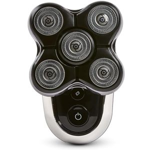 Afeitadora Rotatoria de Cinco Cabezales Flexibles con Estuche de Almacenamiento, Recortadora para Afeitado en Seco/Húmedo para Hombres Calvos, Resistente al Agua IPX7, Uso Corporal - Product Image 5