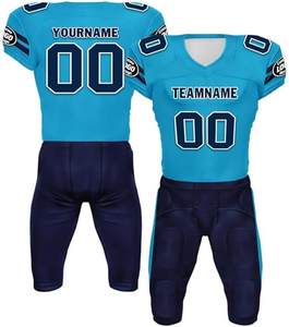 Uniforme de fútbol americano a cuadros de alta moda, manga corta, logotipo frontal hecho, Material ligero transpirable para uso duradero - Product Image 2