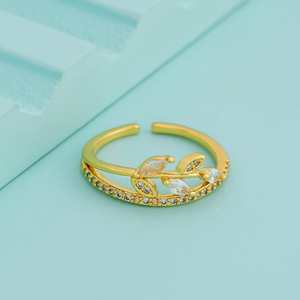 <b>Adjustable</b> Wing-shaped Fashionable Islamic <b>Ring</b> for Gift Giving <b>Size</b> Opening <b>Adjustable</b> Inlay Technology Invisible Setting - Product Image 1