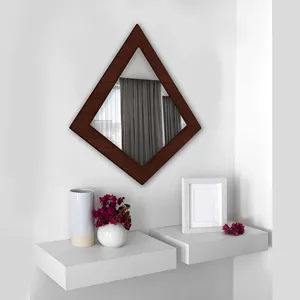 Espejo de pared de madera con forma geométrica de diseñador MOQ bajo hecho a mano, venta directa de fábrica del fabricante al por mayor - Product Image 2