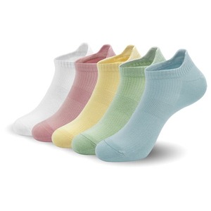 Chaussettes pour femmes, ultra fines, en élasthanne/polyester, invisibles, ventilées, anti-odeurs, soutien de la voûte plantaire, maille, usage quotidien, 5 paires - Product Image 1