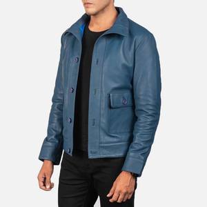 Chaqueta de Cuero para Hombre, Estilo Motero, Cuello Alto, Impermeable, Cortavientos, Ajustada, Venta al Por Mayor - Product Image 2