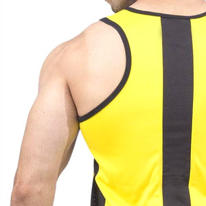 100% algodón de entrenamiento atlético para hombres camiseta sin mangas en blanco culturismo ejercicio gimnasio corte con dobladillo curvo sublimación superior - Product Image 6