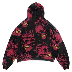 Ropa de calle 100% de algodón de peso pesado Vintage desgastado lavado con ácido Sudadera con capucha Crop Top serigrafiada sudaderas con capucha recortadas en blanco personalizadas - Product Image 4