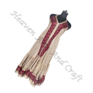 Nouveautés Robe à col en V Robe longue élégante et décontractée pour femmes Robe d'été de plage sari à imprimé vintage sans manches personnalisée - Product Image 5