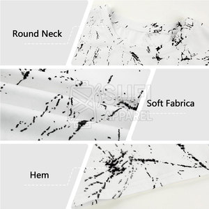 T-shirt imprimé uni en coton tricoté 100 %, style streetwear décontracté, manches courtes, écologique, respirant, séchage rapide - Product Image 6