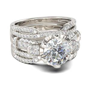Anillo de Boda Jeulia Vintage de Plata de Ley Chapado en Rodio - Product Image 3