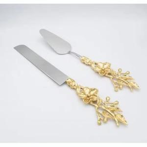 Ensemble de service alimentaire Ensemble d'ustensiles de service avec poignée à tige mince dorée dans une boîte-cadeau Accessoires de cuisine Ustensiles de qualité alimentaire - Product Image 4