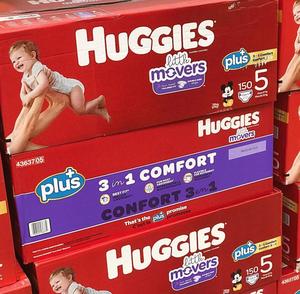 Couches pour bébés Huggies Little Movers Taille 3, 136 couches pour bébés de 7 à 13 kg, couches en tissu de coton imprimées - Product Image 2