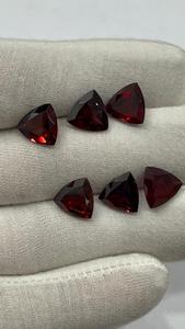 Piedras Calibradas de Granate Rojo Natural Hechas a Mano, Corte Trillón, Calidad de Gema AAA, Venta al por Mayor para Fabricación de Joyería - Product Image 3