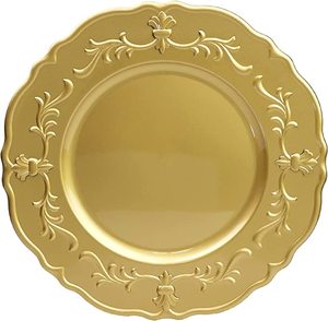 Luxury Style Food Serving Metal <b>Charger</b> <b>Plate</b> Golden Finishing Designer <b>Charger</b> <b>Plate</b> With Decorative Border for <b>Home</b> Hotel Use - Product Image 3