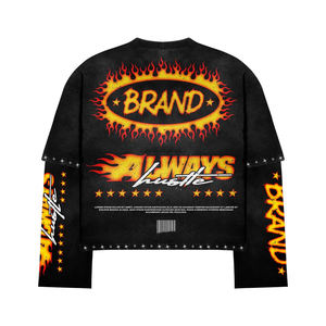 Nouveau design, sweat-shirt à capuche pour homme en coton 100% imprimé sur mesure, rétro, délavé, coupe ample, style hip-hop - Product Image 1