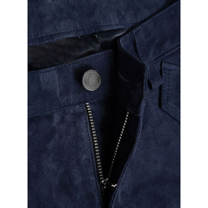 แจ็คเก็ตหนังสไตล์ไบค์เกอร์สำหรับผู้ชาย แฟชั่นหนังวัวแท้ ลายตรง เอวกลาง กันน้ำ เป็นมิตรกับสิ่งแวดล้อม - Product Image 2