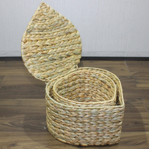 Artex Dong Thap Factory Handmade <b>Storage</b> <b>Baskets</b> from Water Hyacinth and <b>Seagrass</b> Decorative Natural Home Organizer - Product Image 1