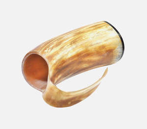 Authentic Natural Ox Horn Drinking Vessel With Custom Metal <b>Stand</b> Handcrafted Viking Medieval Goblet For Beer Mead Wine Unique - Product Image 2