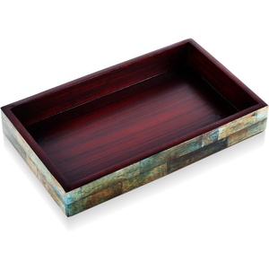 Elegante bandeja cuadrada de madera para servir con asas para el desayuno, café, aperitivos, fiestas, decoración del hogar, bandejas para servir - Product Image 6
