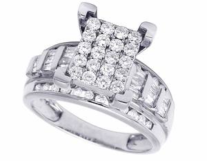 Customize 925 Silver With Round & Baguette Moissanite Diamond <b>Iced</b> Out Luxury Engagement Ladies <b>Ring</b> - Product Image 4