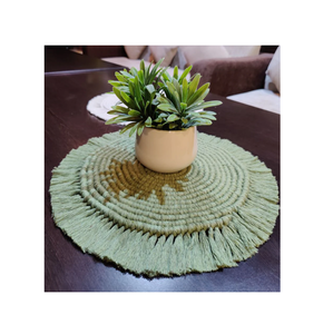 High Quality Kitchen Dining <b>Heat</b> Resistant Round Placemats Boho Macrame Woven Tassel Print Table Mats Pad Non-Slip Placemats - Product Image 3