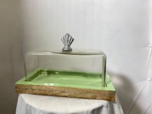 Cúpula de pastel de servicio de aluminio más vendida para almacenamiento de mesa de exhibición y Bandejas para servir en diferentes estilos de formas con cúpula de vidrio - Product Image 5