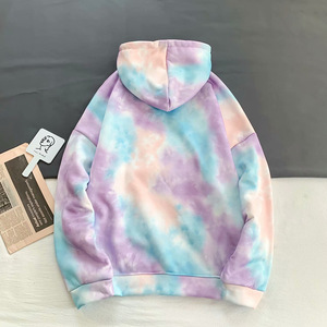 AutumnWinter ODM Tie Dye Hoodie para mujer Tela de algodón con logotipo frontal Estampado suelto Con capucha Fleece Estilo formal Sudaderas con capucha - Product Image 3