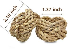 Ensemble de 12 pièces de ronds de serviette de ferme rotin tissé décor de Table de Pâques porte-serviettes de table à manger en vrac - Product Image 6