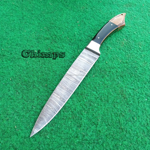 Couteau de chef japonais Sujihiki en acier Damas à lame pleine longueur pour la découpe en cuisine, ensemble de couteaux de chef Petty, manche personnalisé, écologique - Product Image 2