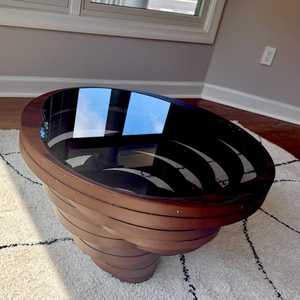 Table basse paramétrique de luxe moderne Kalatri avec plateau en verre amovible, forme personnalisée, design léger pour la maison, le bureau, l'hôtel - Product Image 3