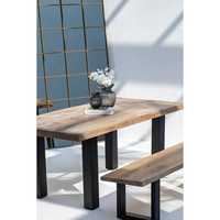 Mesa de Comedor de Madera de Mango Maciza, Grosor de la Superficie de 7 cm, 4 Tamaños para Muebles de Hogar u Hotel, Muebles Elegantes para el Comedor