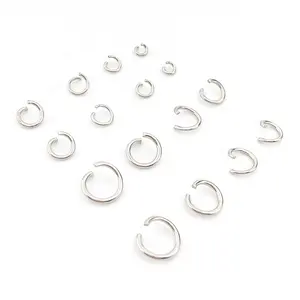 Metal silver plated diy round split ring connector open jump rings for jewelry making