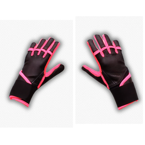 Nuevo diseño negro con guantes de bateo de béisbol de cuero Rosa guantes de bateo de béisbol totalmente personalizados para jóvenes adultos - Product Image 1