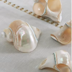 แหวนรองผ้าเช็ดปากเปลือกหอย ทำจากเปลือกหอยมันวาว สำหรับตกแต่งครัวสไตล์รัสติกชายทะเล ผลิตภัณฑ์หัตถกรรมเวียดนาม - Product Image 1