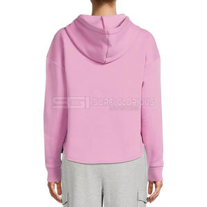Sudadera de Algodón con Cuello Alto, Lisa, con Forro Polar y Logotipo Bordado Personalizado al por Mayor para Mujer - Product Image 6