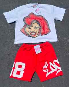 Ensemble deux pièces en coton pour hommes comprenant un short et un t-shirt coupe confortable vêtements d'été design léger et respirant - Product Image 2